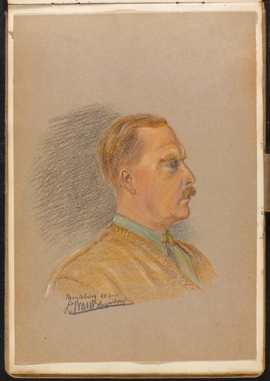 Portret van een Britse officier, juli 1915 (tekening) door Reginald Copleston Bond