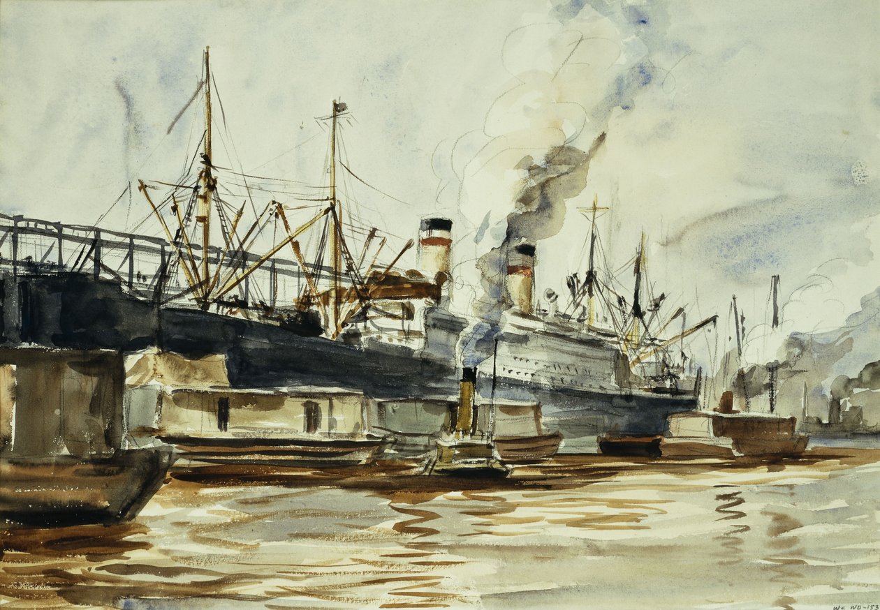 Dok Scène door Reginald Marsh