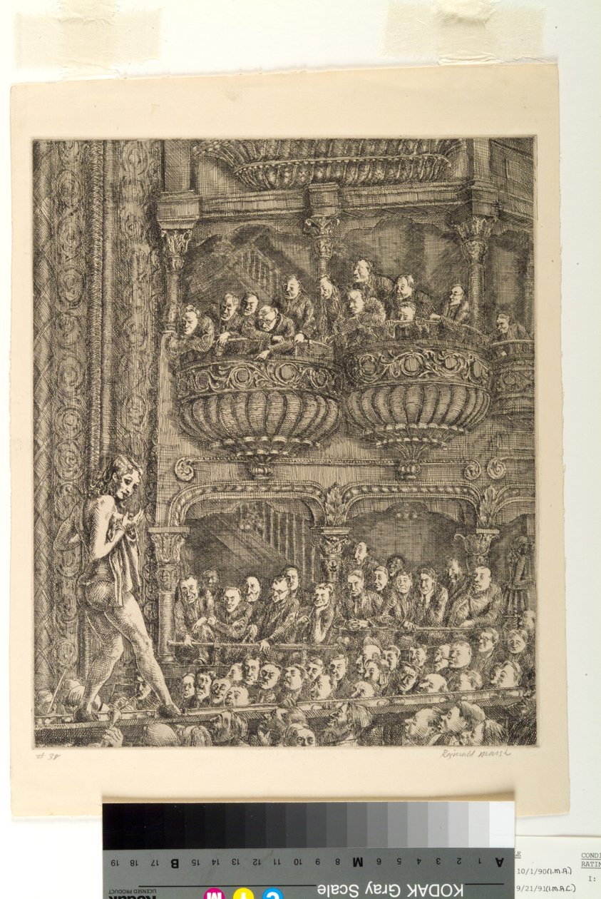 Gaiety Burlesque (ets) door Reginald Marsh