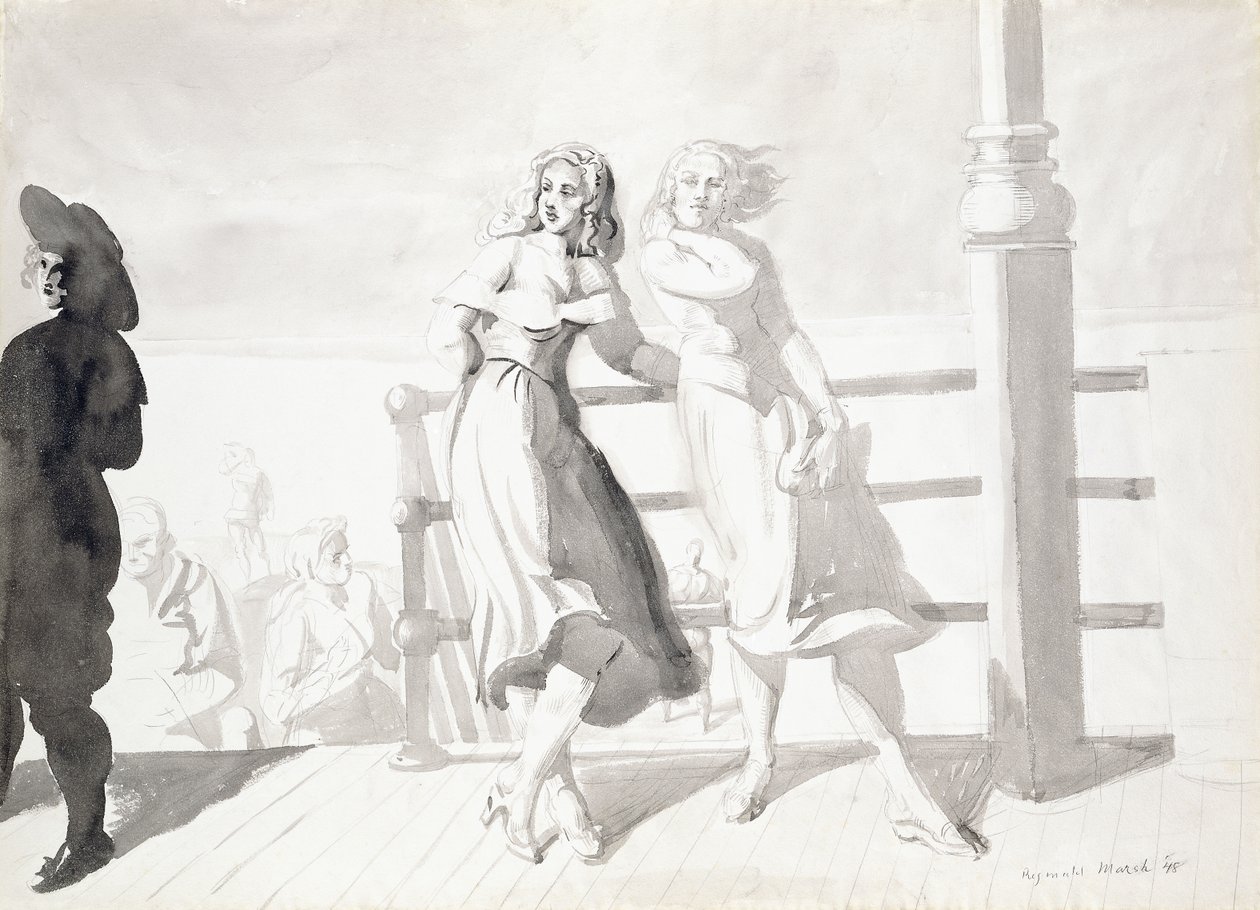 Op de promenade door Reginald Marsh