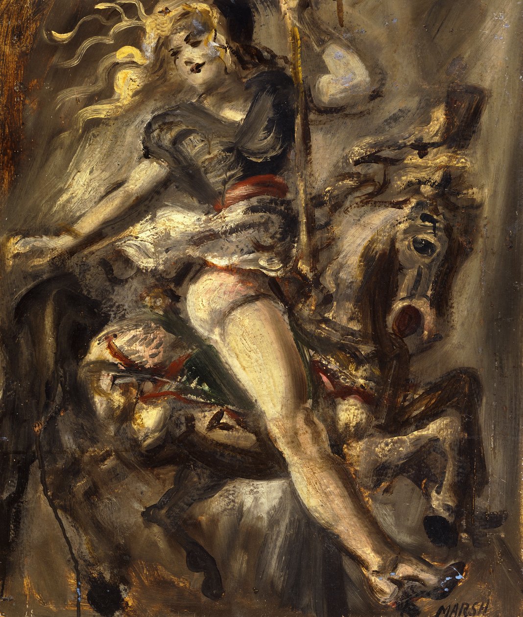 Op de draaimolen door Reginald Marsh