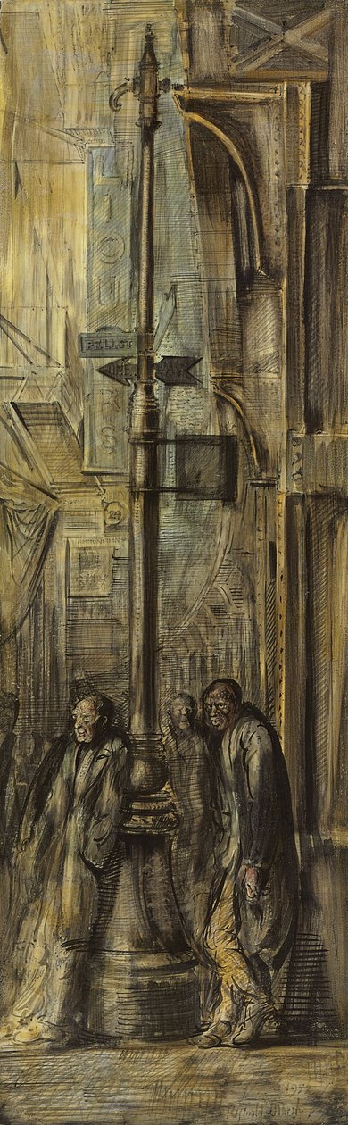 De Bowery bij Pell Street door Reginald Marsh