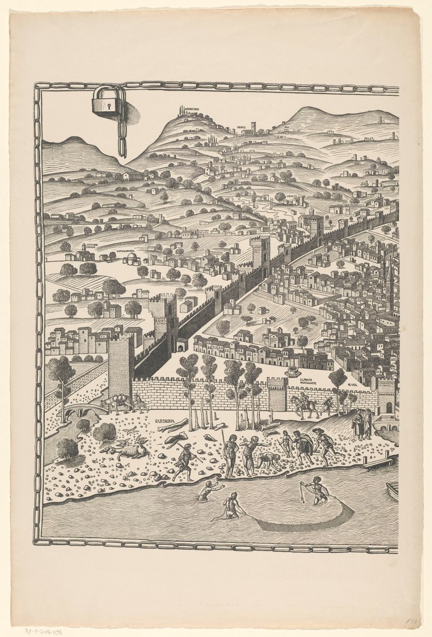 Gezicht op Florence (linkerdeel) door Reichsdruckerei