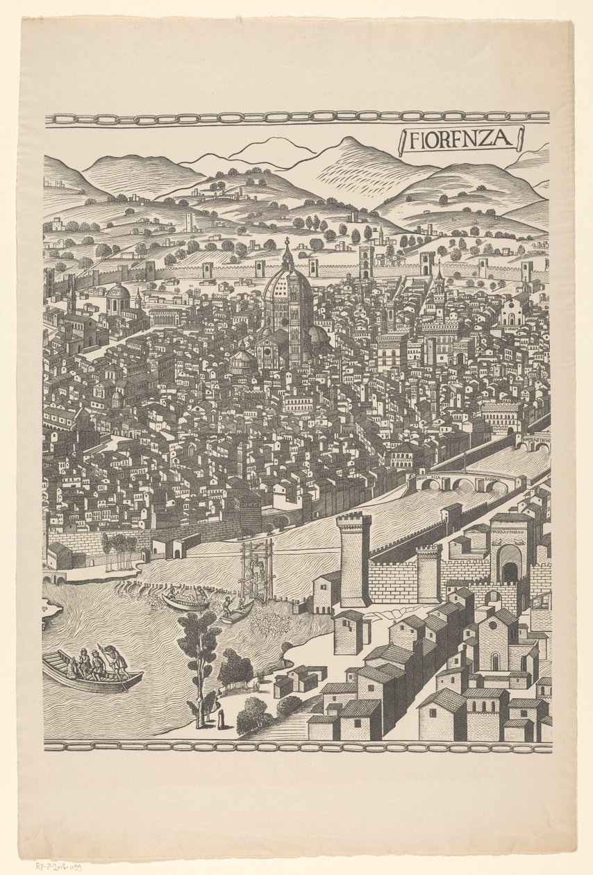 Gezicht op Florence (middelste deel) door Reichsdruckerei
