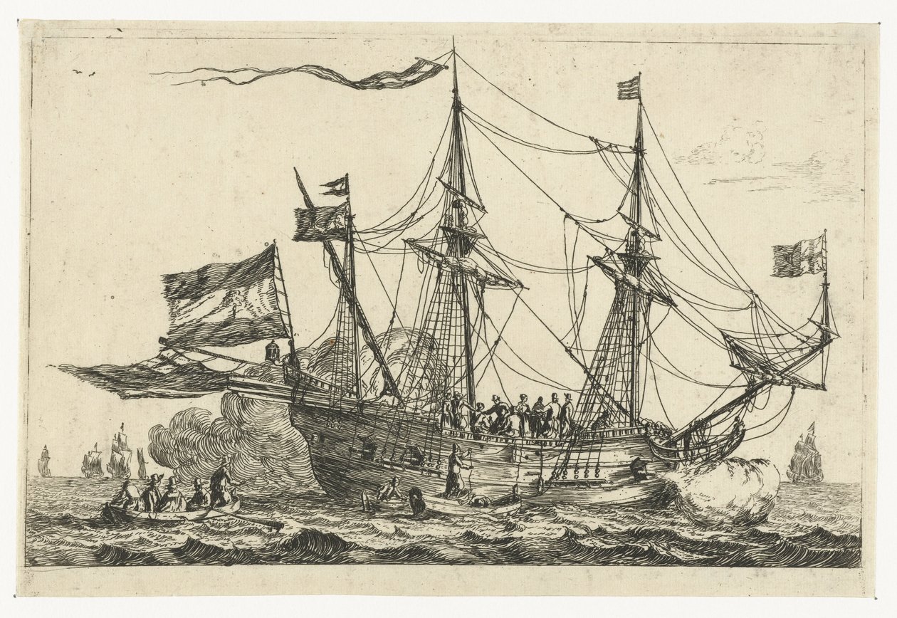 Aankomst van een Engels schip door Reinier Nooms