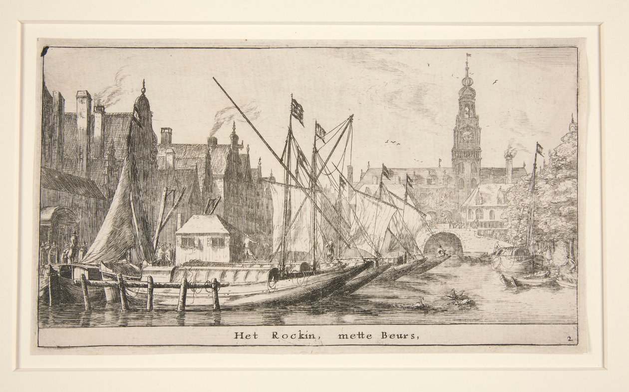 Het Rokin, met de Beurs door Reinier Nooms