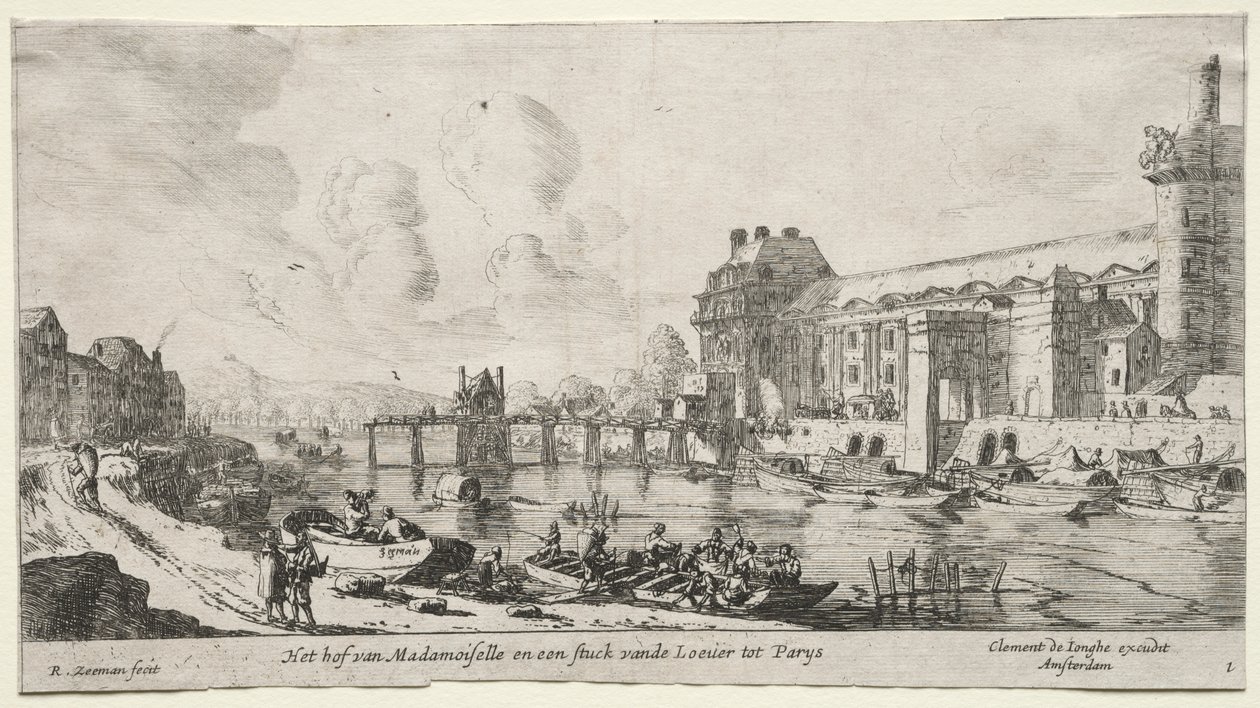 Gezichten van Parijs: Uitzicht op het Louvre en de Tuilerieën door Reinier Nooms, called Zeeman