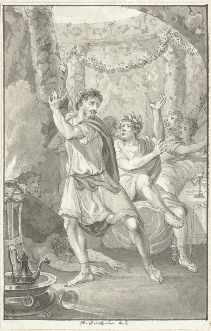 Lucius Aemilius Sejanus redt het leven van Tiberius door Reinier Vinkeles (I)