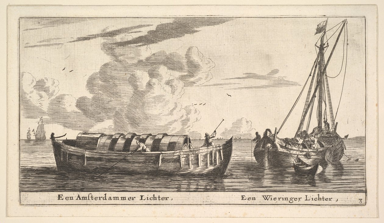 Een Amsterdamse lichtere en een Wieringer, 17e eeuw door Reinier Zeeman