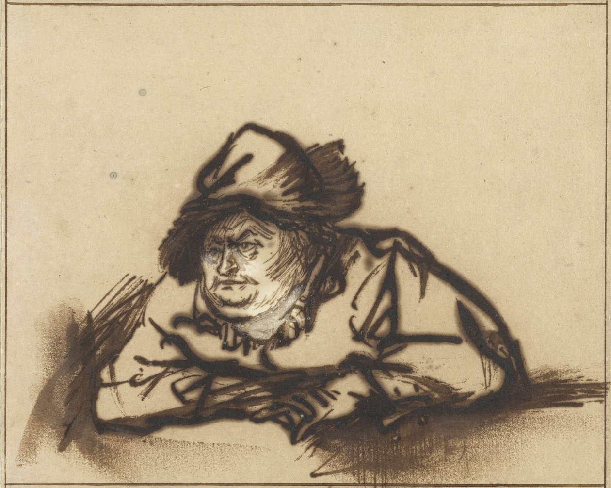 Portret van de acteur Willem Bartholsz Ruyter, ca. 1638 door Rembrandt van Rijn