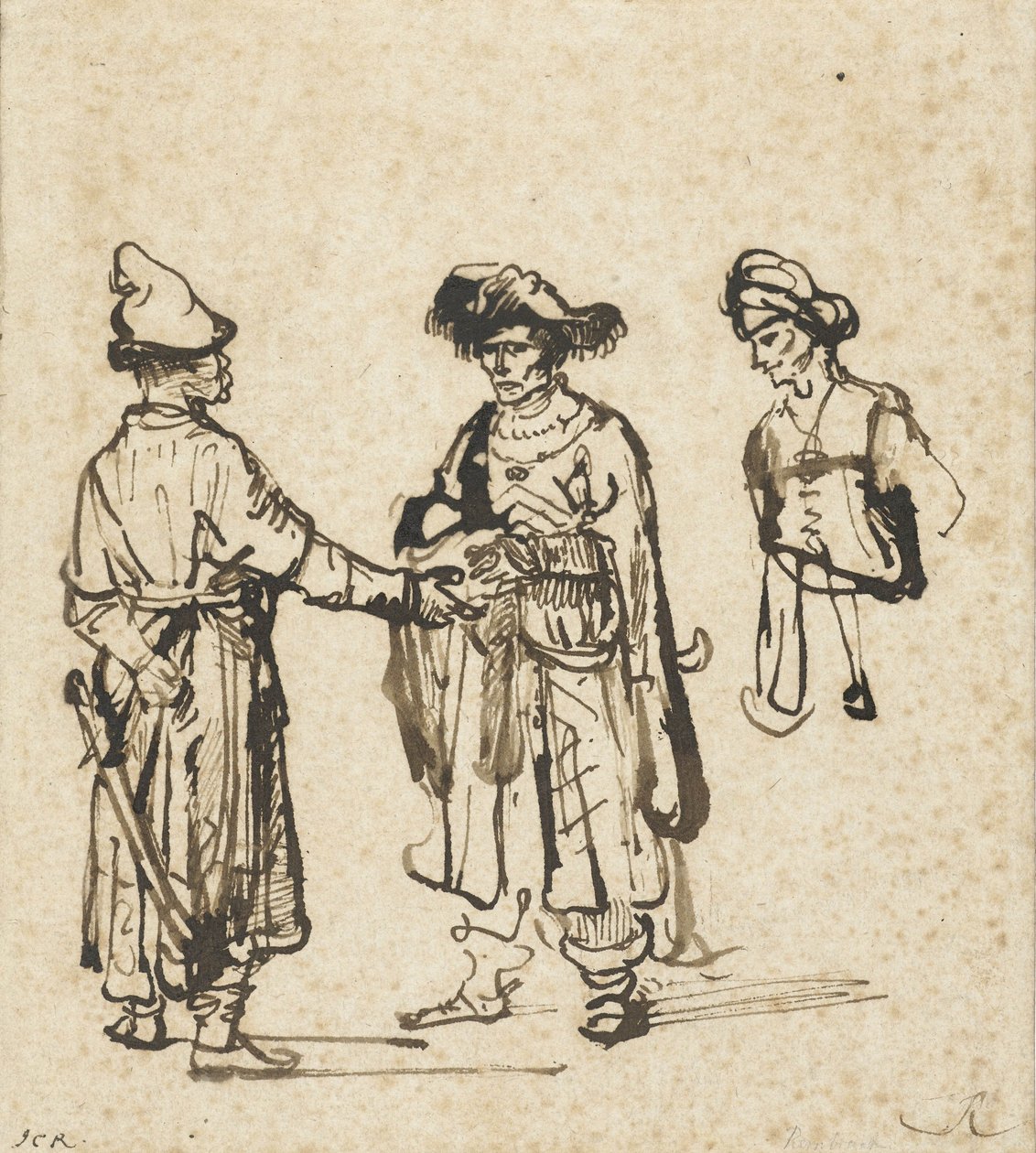 Drie oosterlingen in gesprek, ca. 1645 door Rembrandt van Rijn