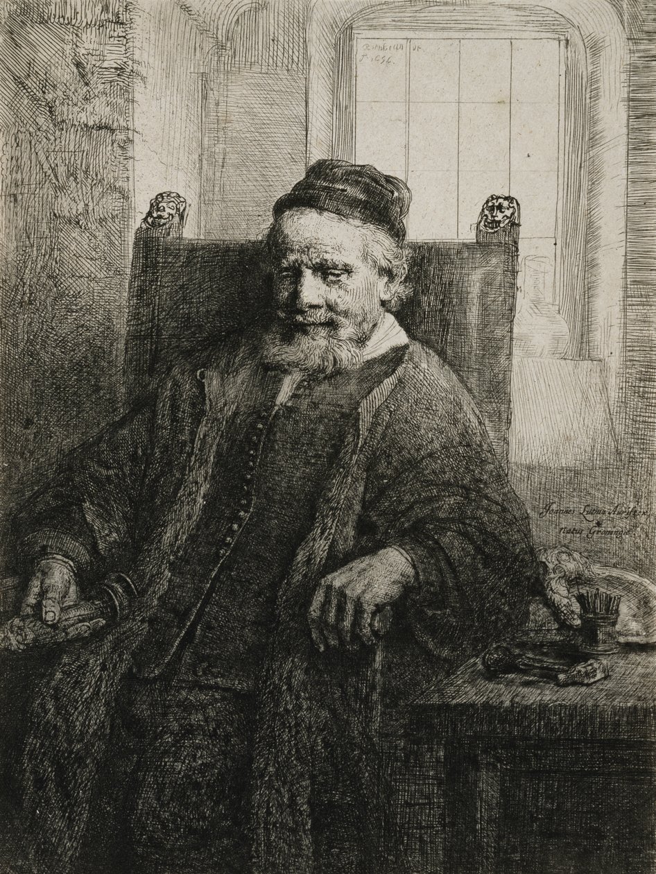 Jan Lutma, de Oudere, goudsmid en beeldhouwer door Rembrandt van Rijn
