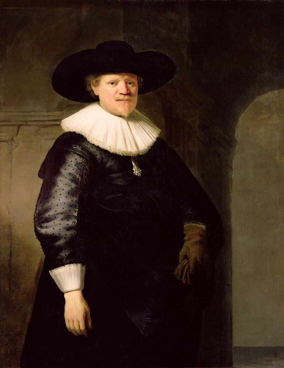 Portret van een man, mogelijk de dichter Jan Harmensz. Krul door Rembrandt van Rijn