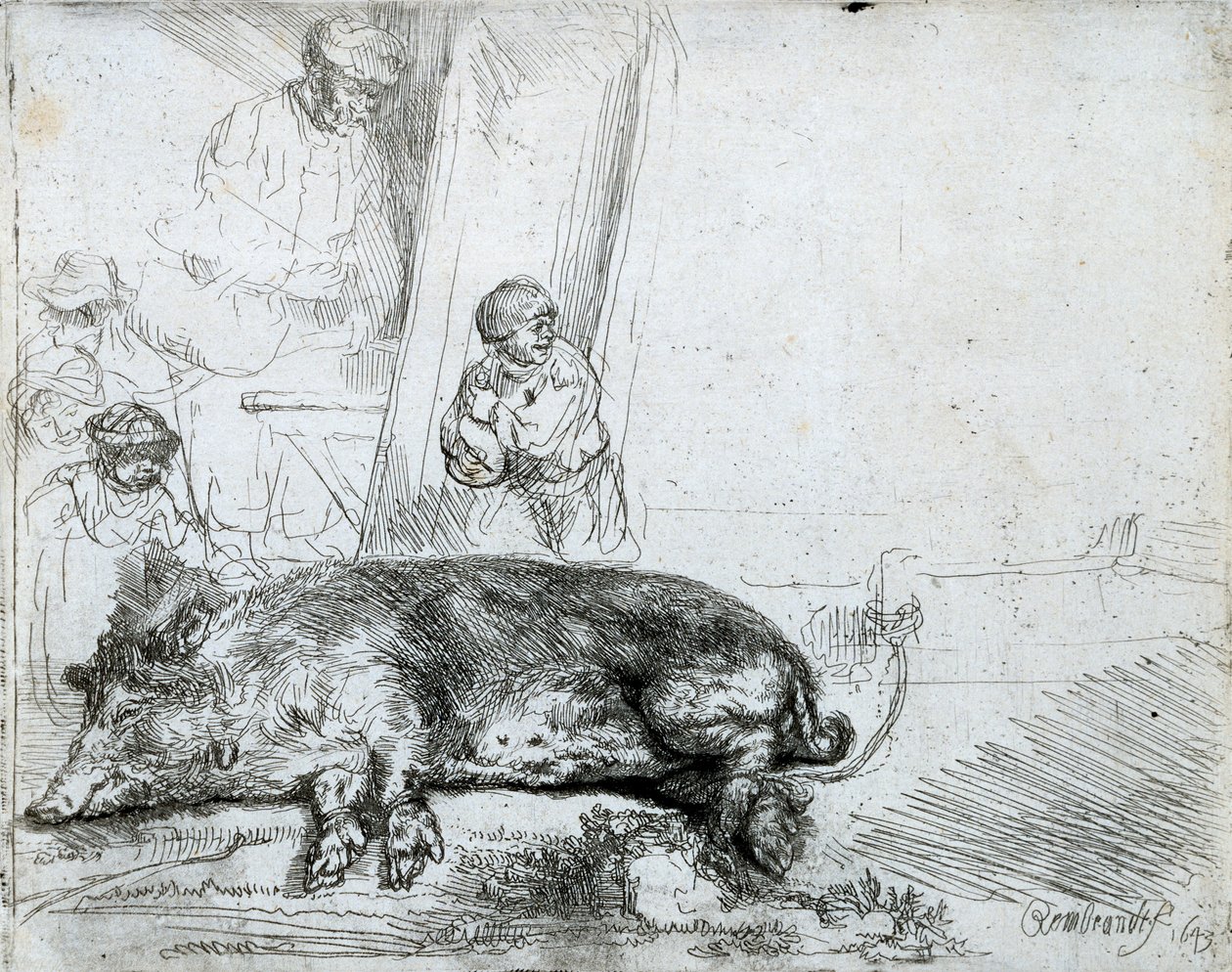 Het varken door Rembrandt van Rijn