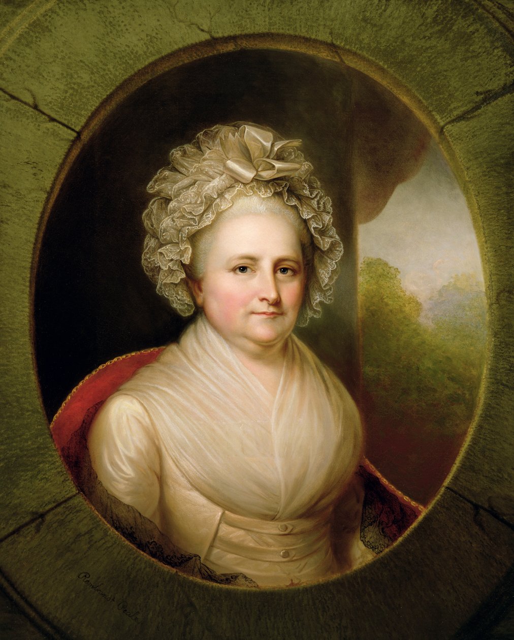 Portret van Martha Washington door Rembrandt Peale