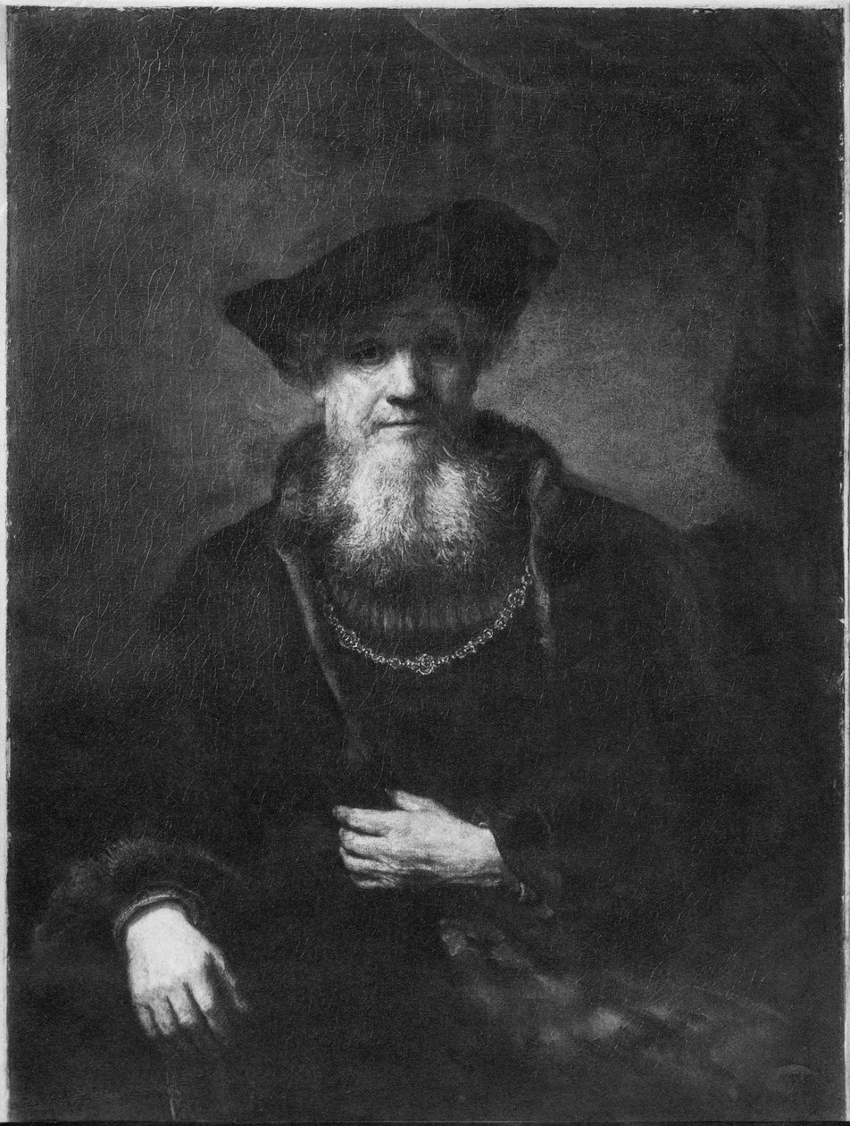 Portret van een rabbi door Rembrandt van Rijn