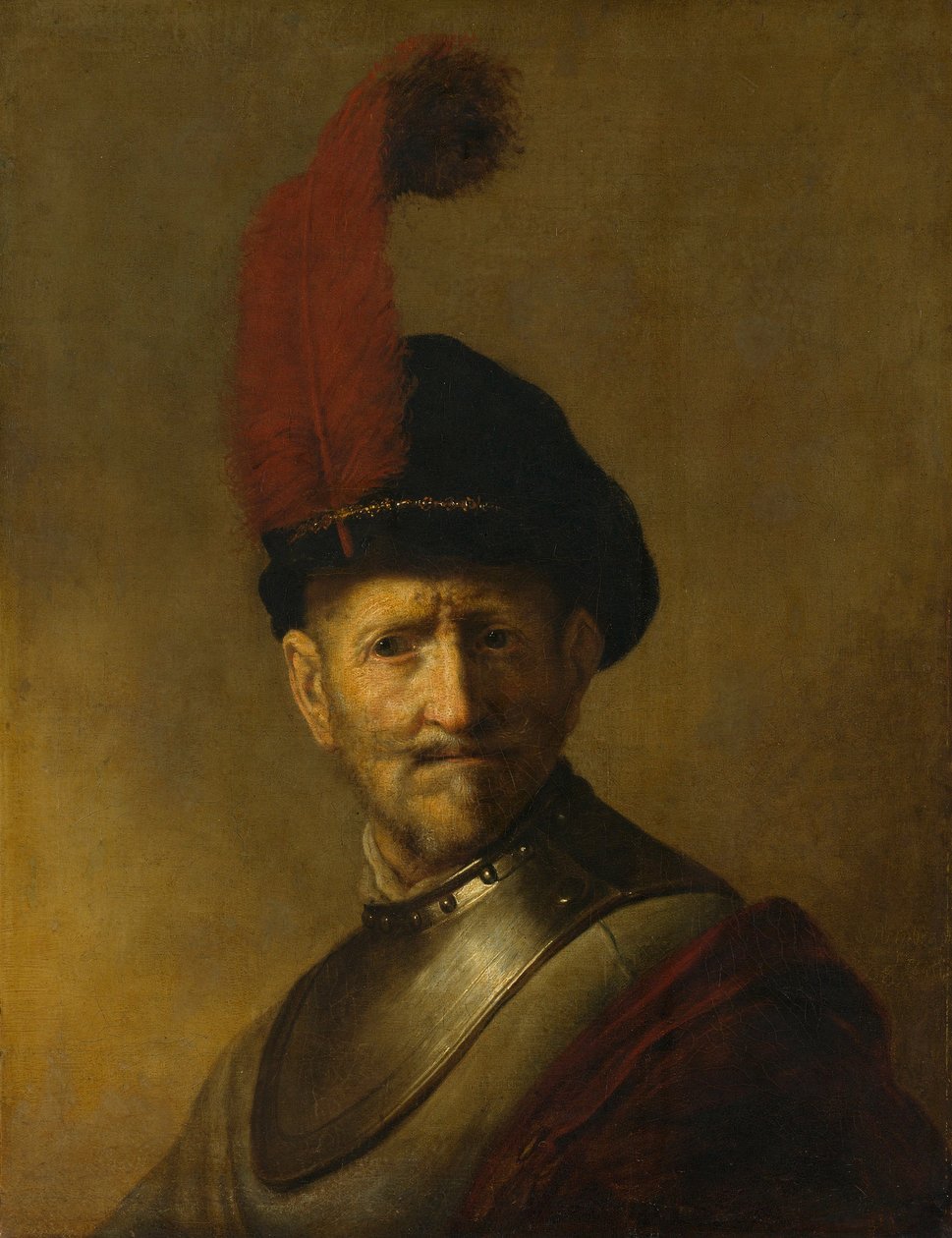Portret van een man door Rembrandt van Rijn