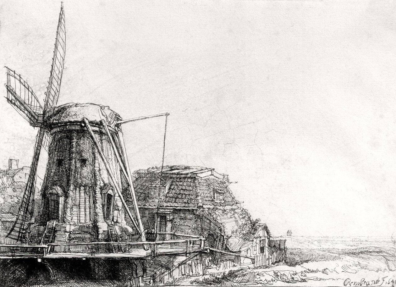 De Molen, 1641 door Rembrandt van Rijn