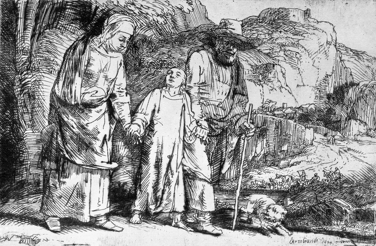 De Terugkeer uit Egypte, of Jezus Christus Teruggebracht uit de Tempel, 1649 door Rembrandt van Rijn