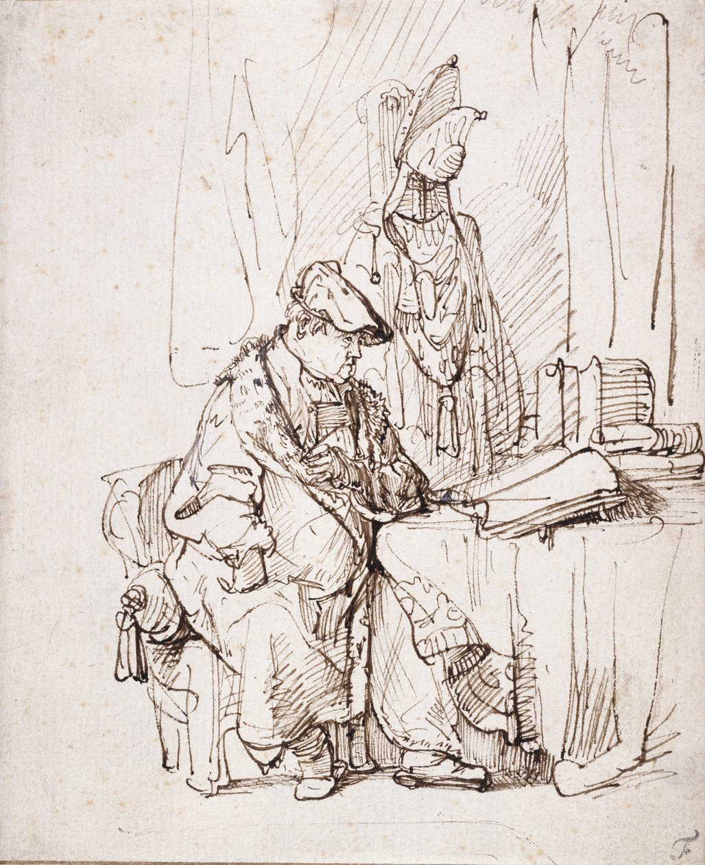 Een acteur in zijn kleedkamer door Rembrandt Harmensz. van Rijn