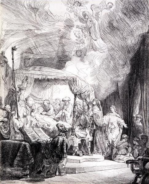 De dood van de Maagd door Rembrandt Harmensz. van Rijn