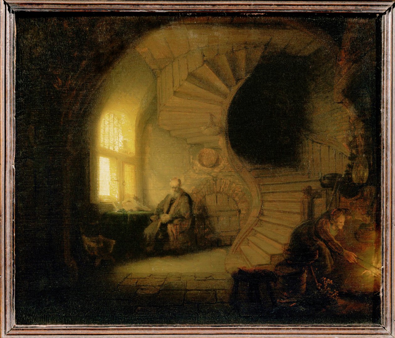 Mediterende filosoof ... door Rembrandt Harmensz. van Rijn