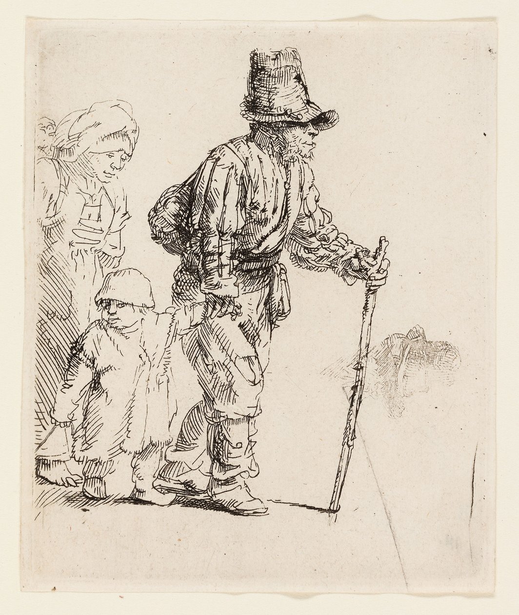 Boerenfamilie op de zwerftocht, c.1652 door Rembrandt Harmensz. van Rijn