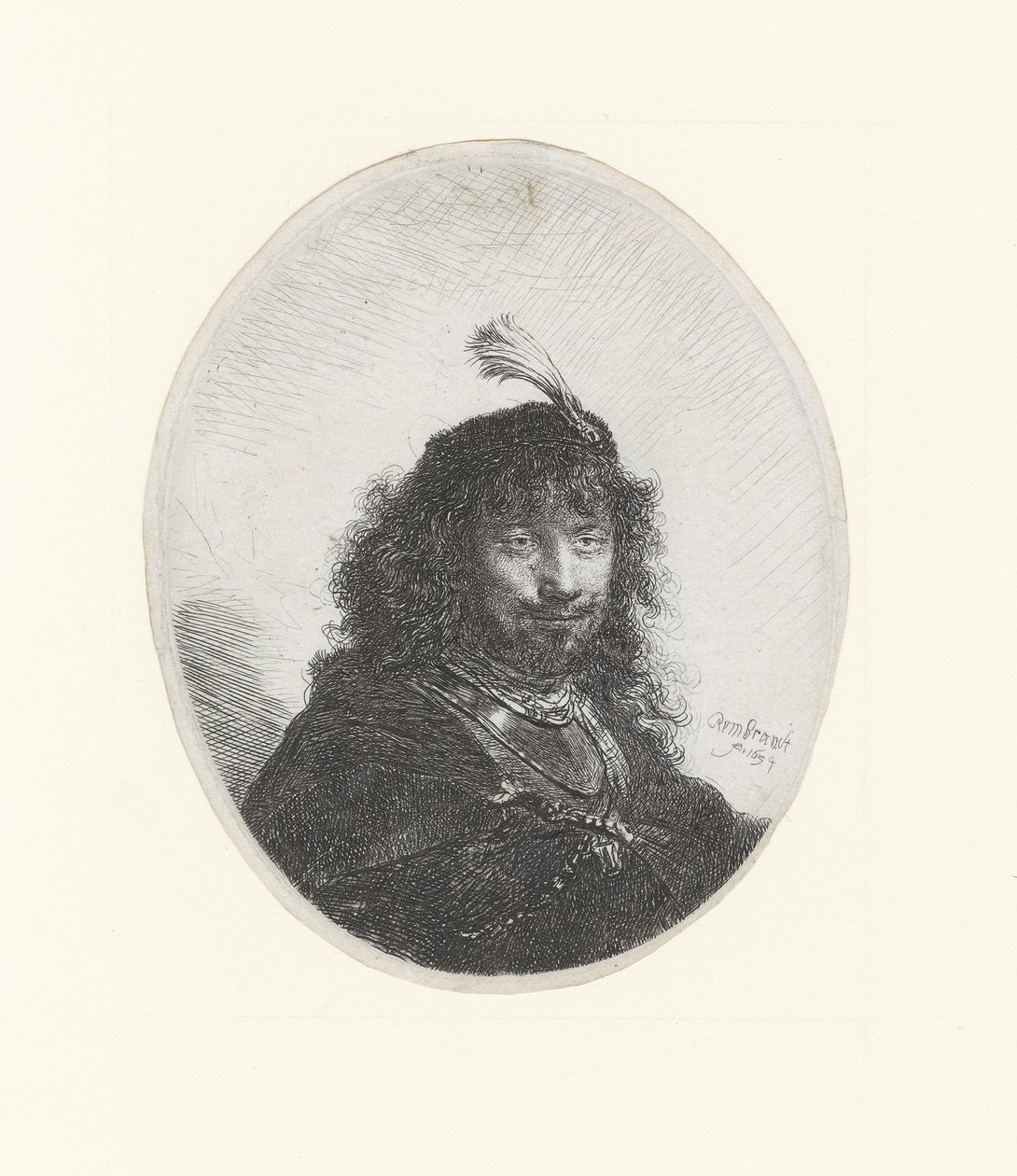 Rembrandt met het zwaard en de reiger door Rembrandt Harmensz. van Rijn