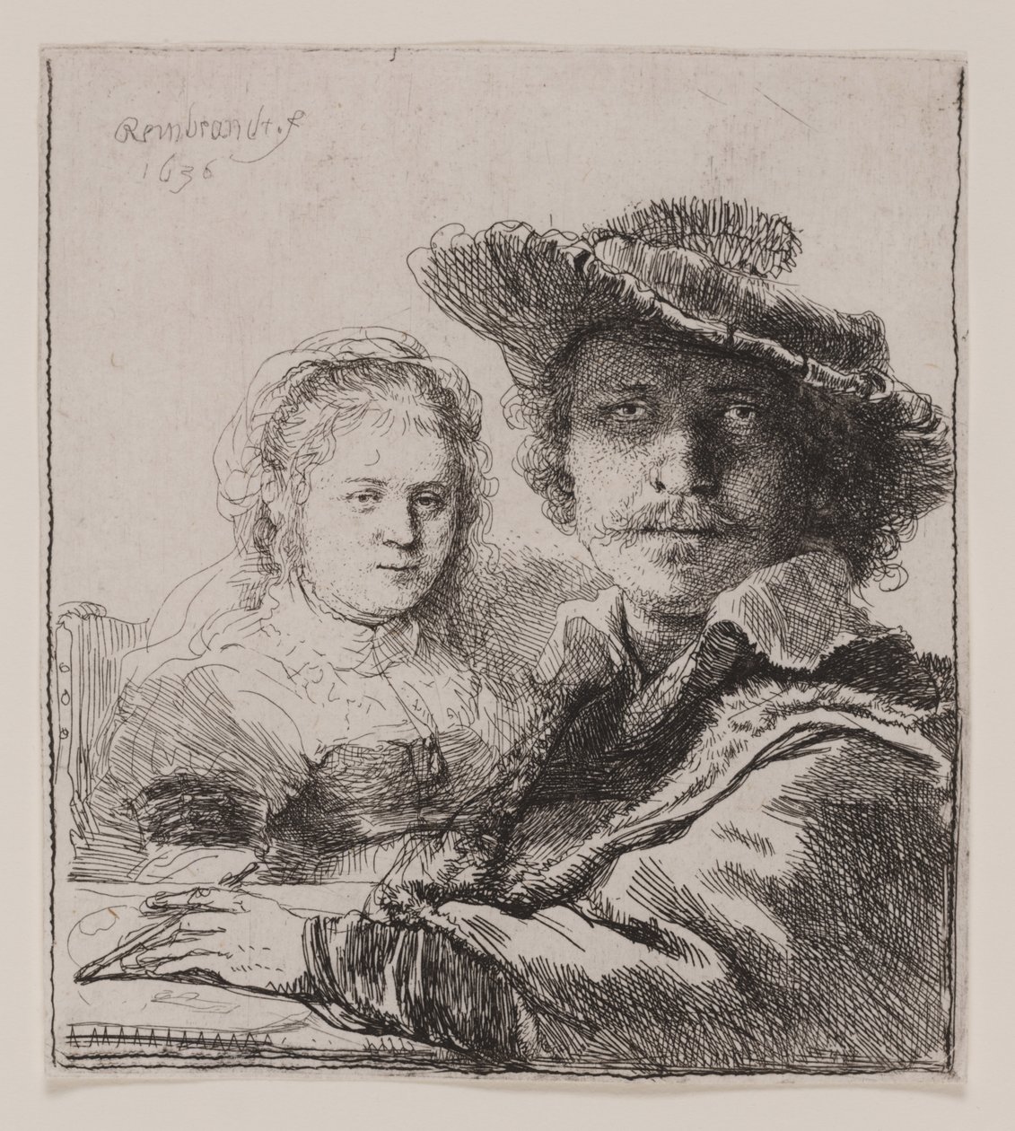 Zelfportret met Saskia door Rembrandt van Rijn