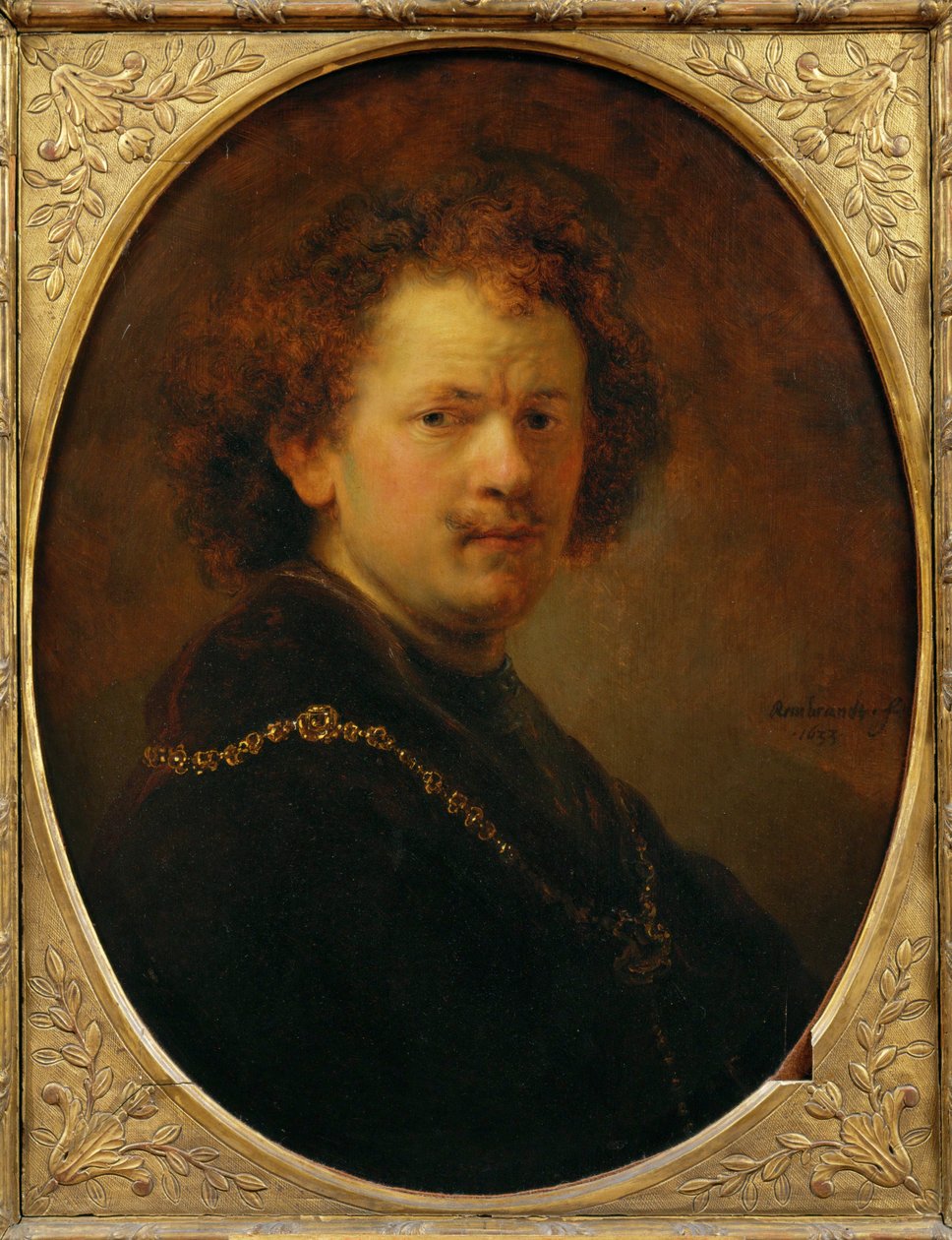 Zelfportret met ontbloot hoofd ... door Rembrandt Harmensz. van Rijn