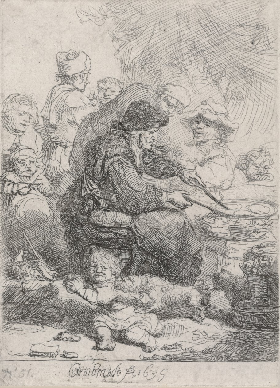 De Pannenkoekvrouw door Rembrandt van Rijn