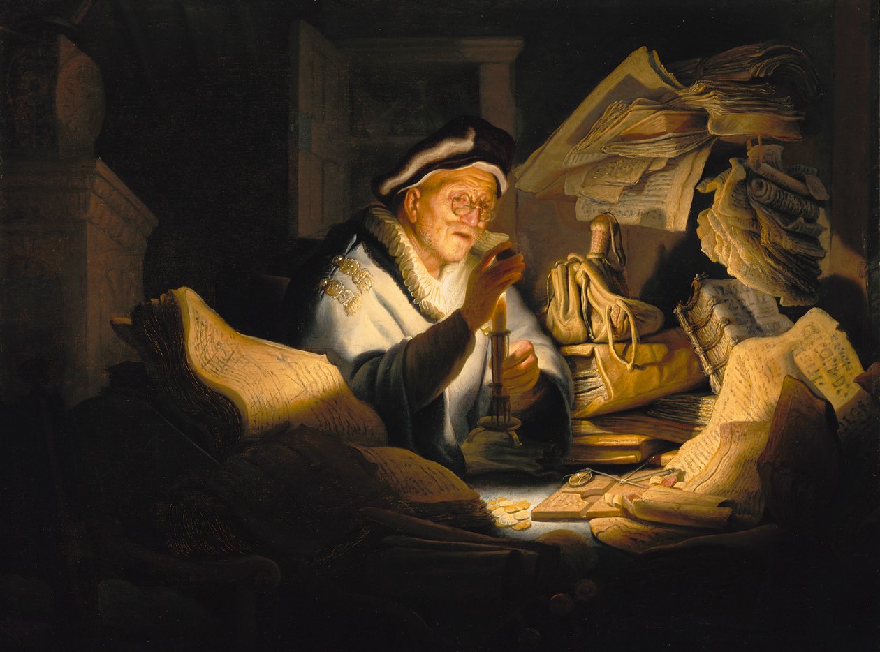 De gelijkenis van de rijke dwaas door Rembrandt Harmensz. van Rijn