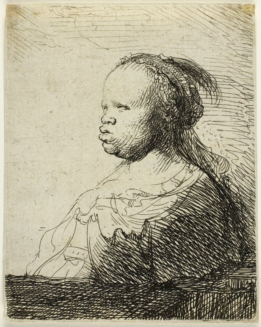 De Witte Negerin, c.1630 (ets op papier) door Rembrandt Harmensz. van Rijn