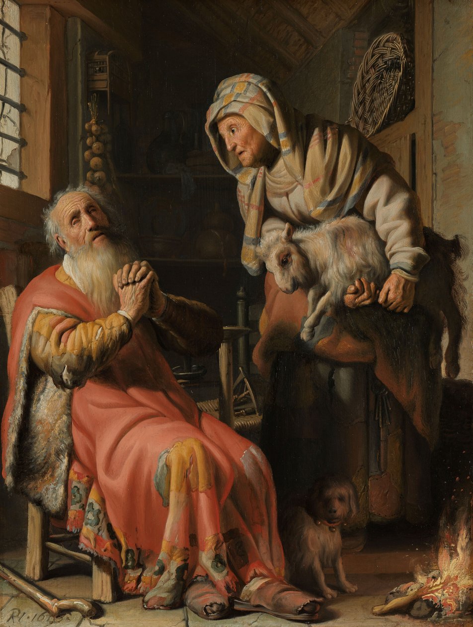 Tobit en Anna met het Bokje door Rembrandt van Rijn