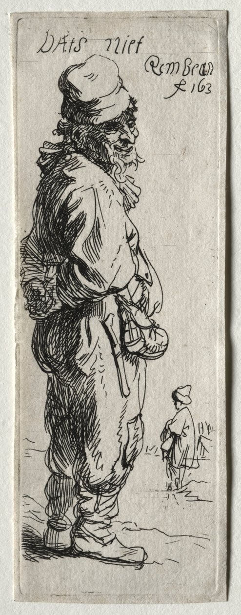 Een Boer die Antwoordt: dat is niets, waarschijnlijk 1634 door Rembrandt van Rijn