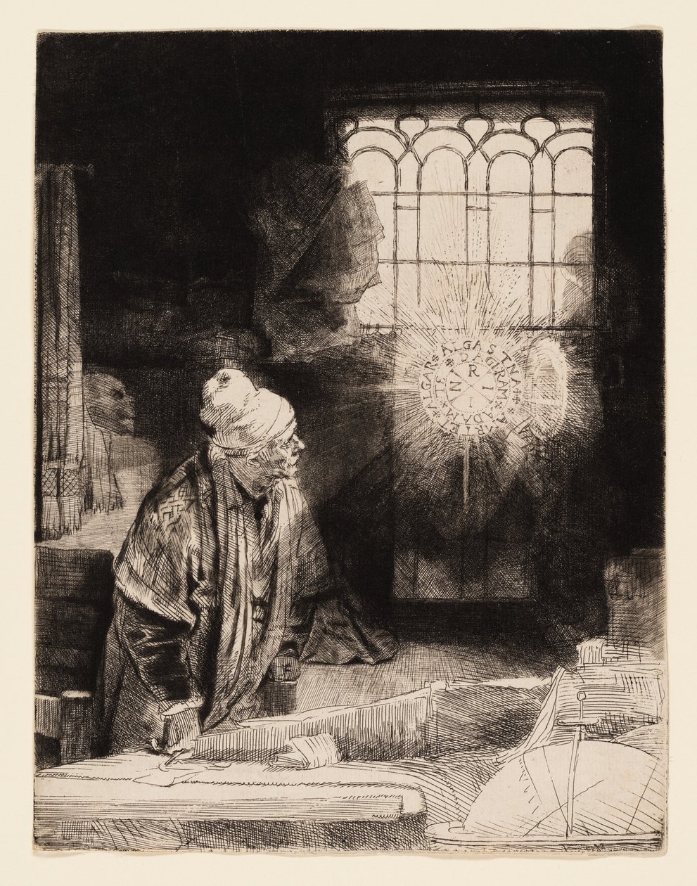 Een Geleerde in Zijn Studie (Faust) door Rembrandt van Rijn