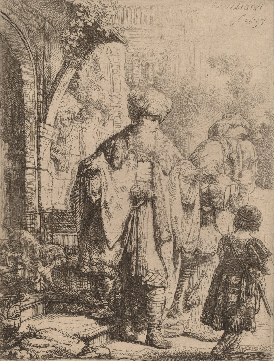 Abraham Verjaagt Hagar en Ismaël door Rembrandt van Rijn