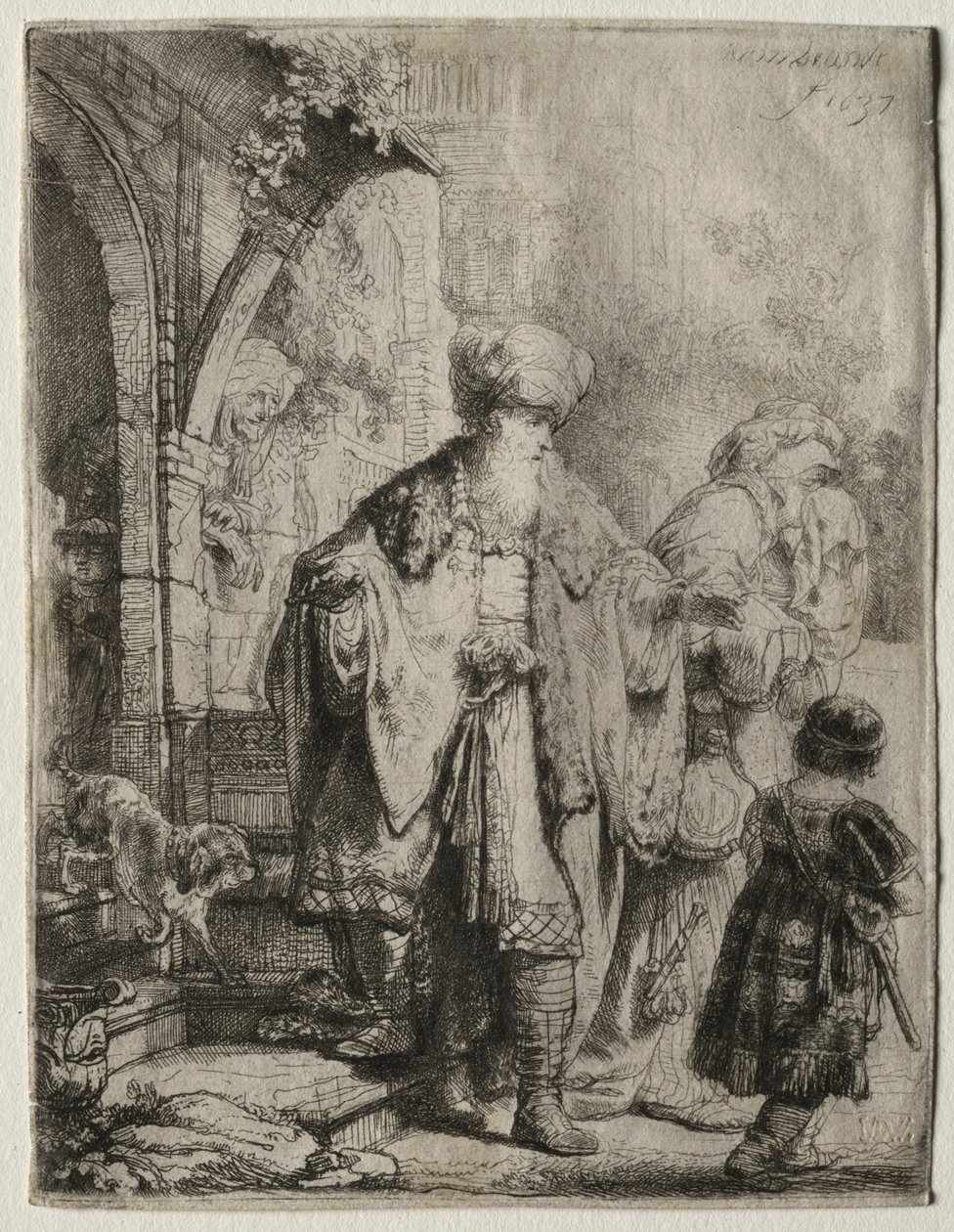 Abraham verdrijft Hagar en Ismaël, 1637 door Rembrandt van Rijn