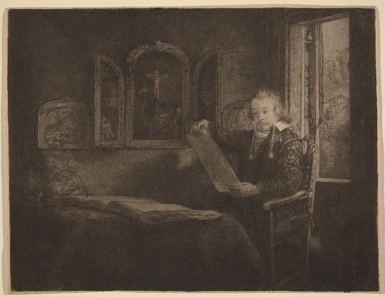 Abraham Francen door Rembrandt van Rijn