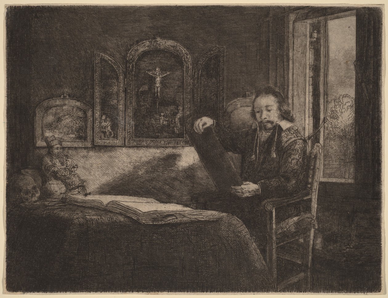 Abraham Francen door Rembrandt van Rijn