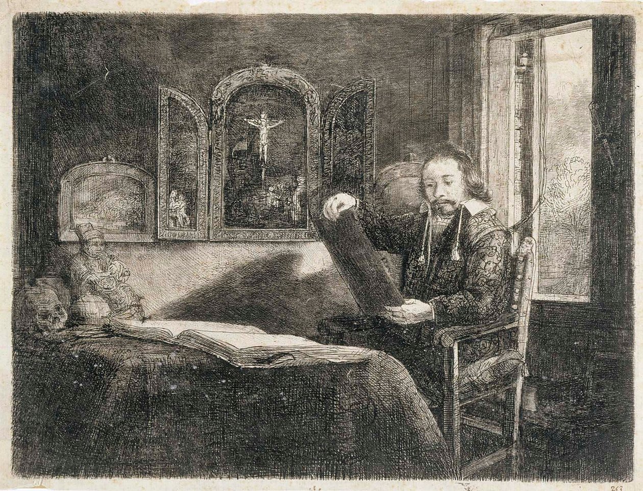 Abraham Francen, apotheker door Rembrandt van Rijn