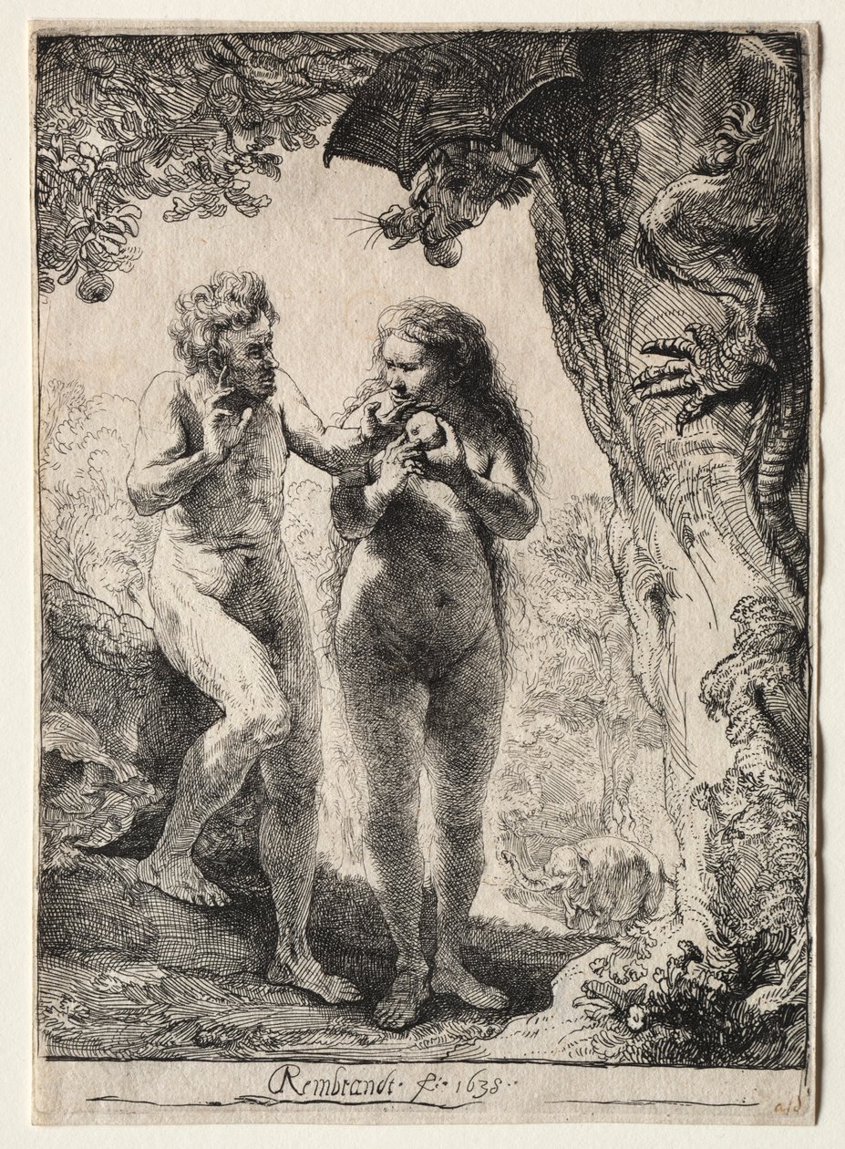 Adam en Eva door Rembrandt van Rijn