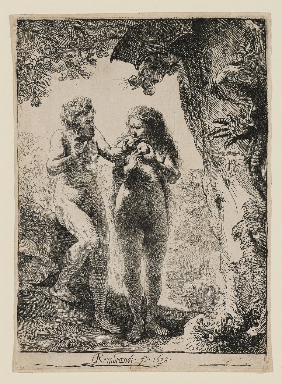 Adam en Eva door Rembrandt van Rijn