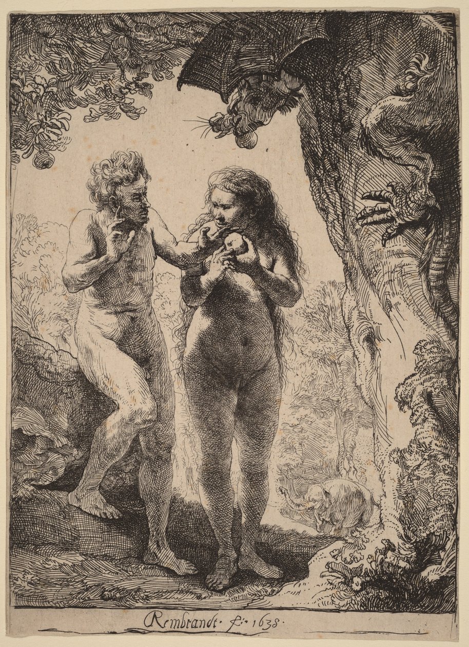 Adam en Eva door Rembrandt van Rijn