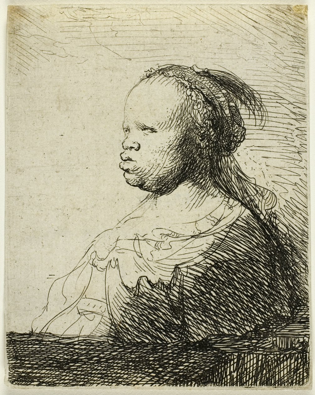 Een Afrikaanse Vrouw door Rembrandt van Rijn