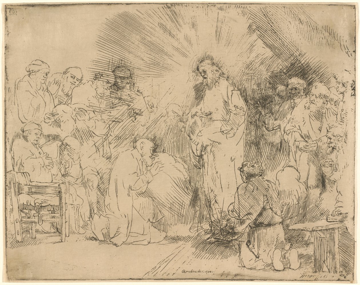 Christus verschijnt aan de apostelen door Rembrandt van Rijn