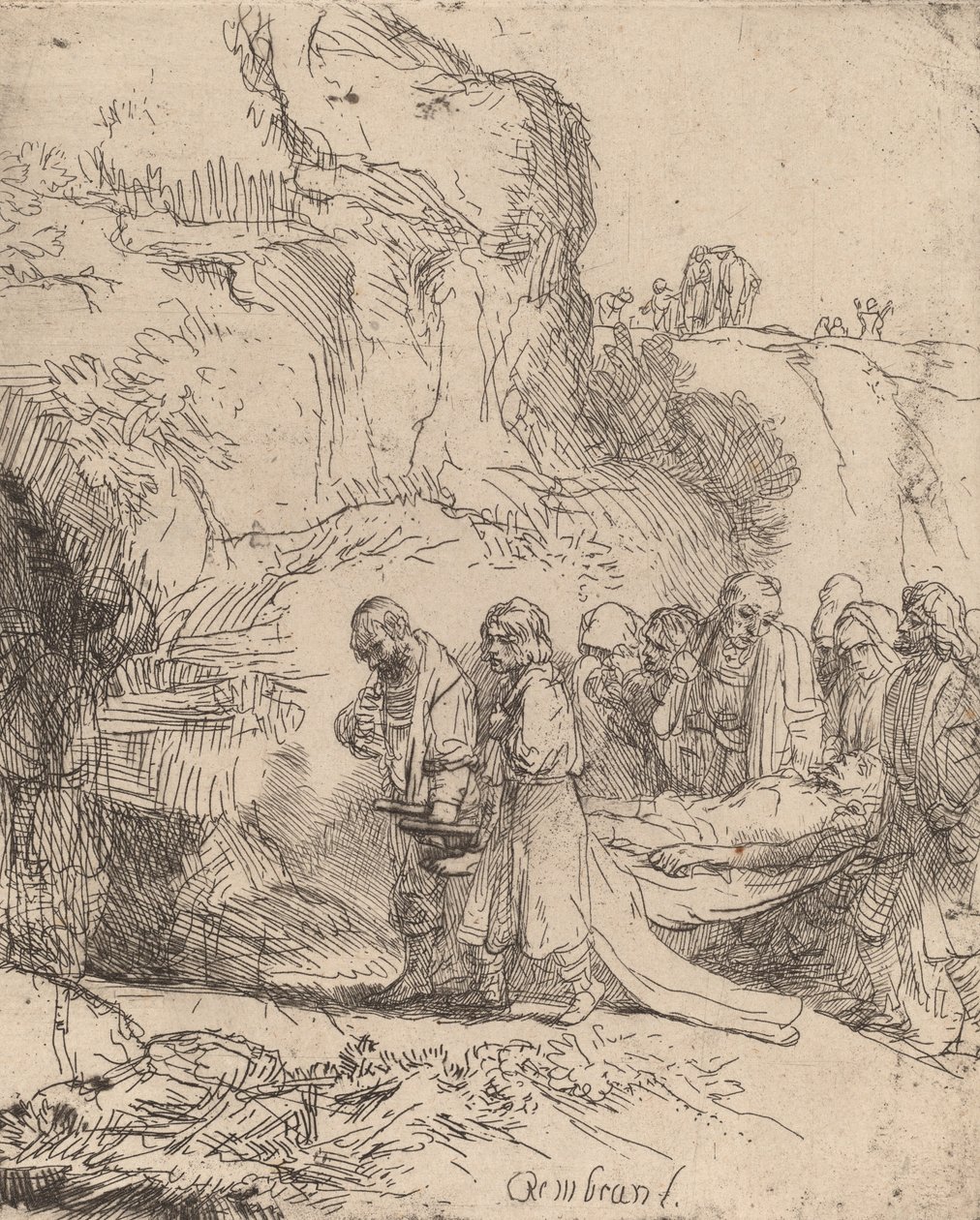 Christus naar het graf gedragen, c. 1645 door Rembrandt van Rijn