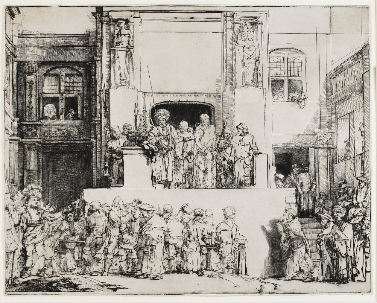 Christus gepresenteerd aan het volk (Ecce Homo) door Rembrandt van Rijn