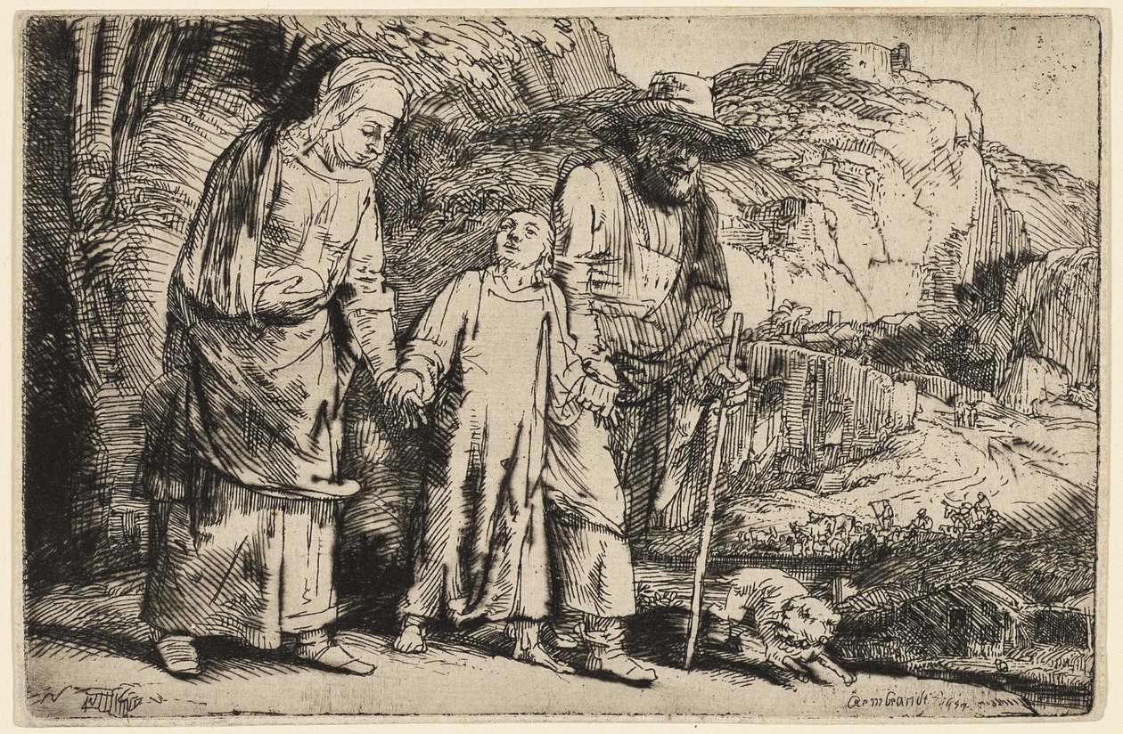 Christus keert terug van de tempel met zijn ouders door Rembrandt van Rijn