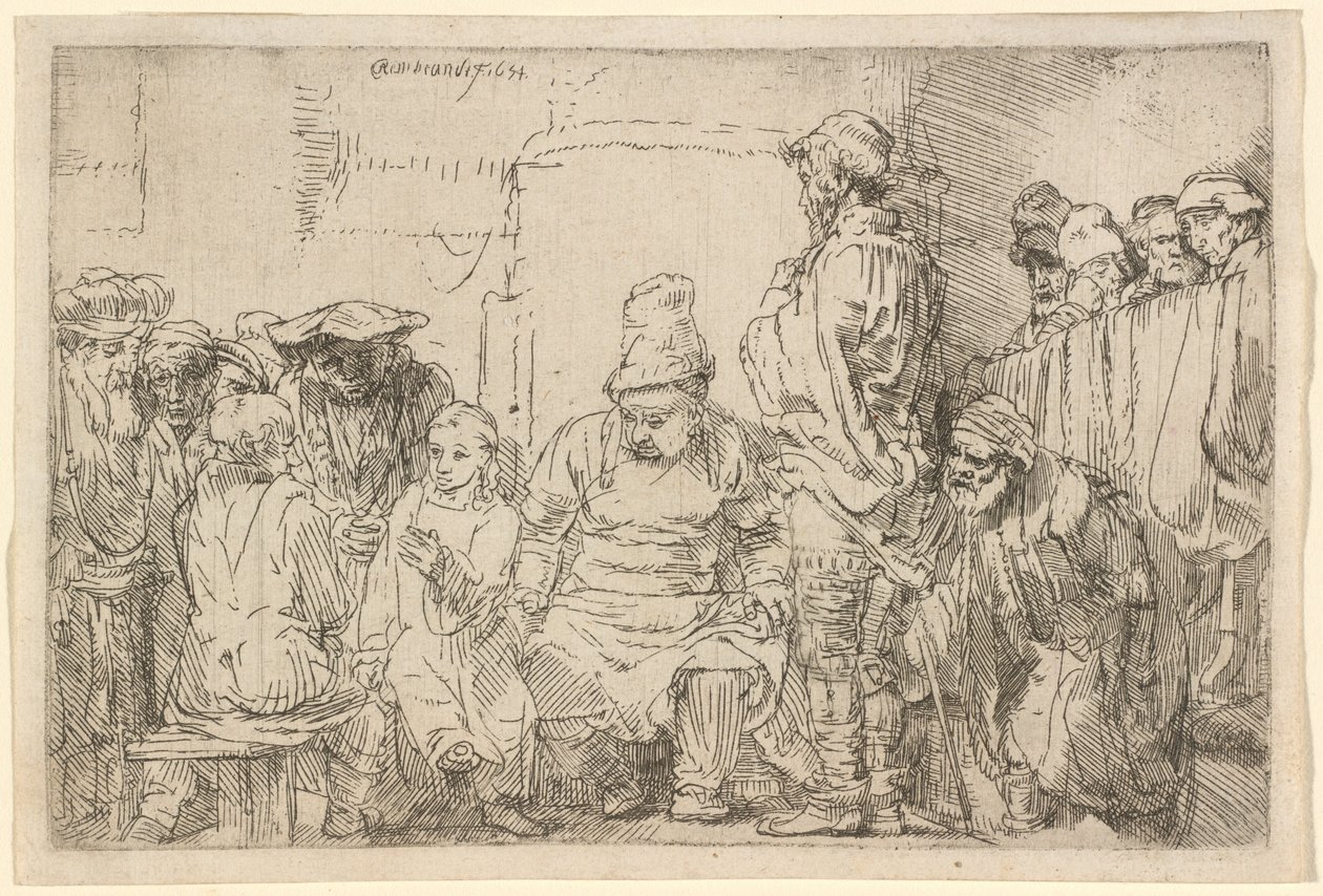 Christus Zittend in Discussie met de Doktoren door Rembrandt van Rijn